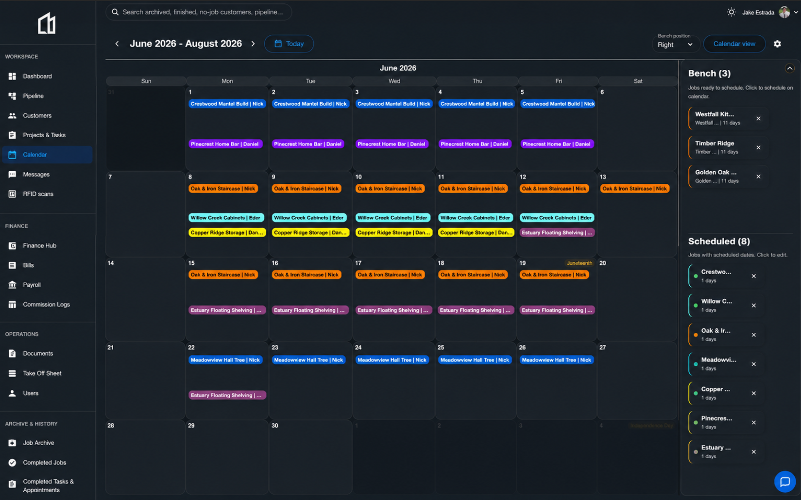Liminnality calendar and scheduling view